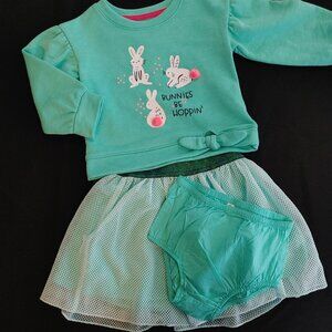 SWEATER TOP AND SKIRT, BUNNY BE HOPPIN